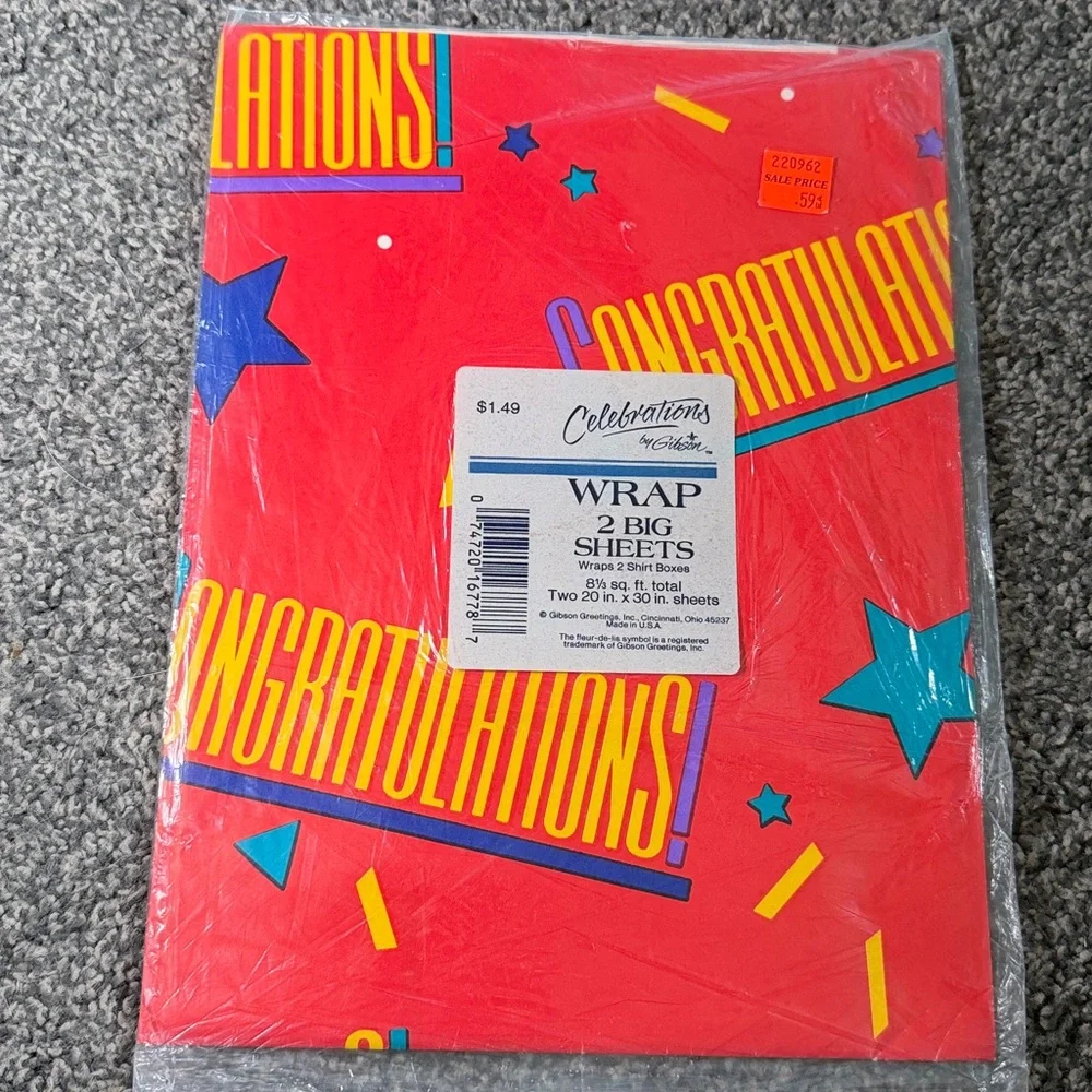 5/$25 VINTAGE Congratulations Wrapping Paper